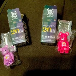 Bearbrick Series 43 Care Bears Pink (Secret) and Purple SET Medicom 100% Figures